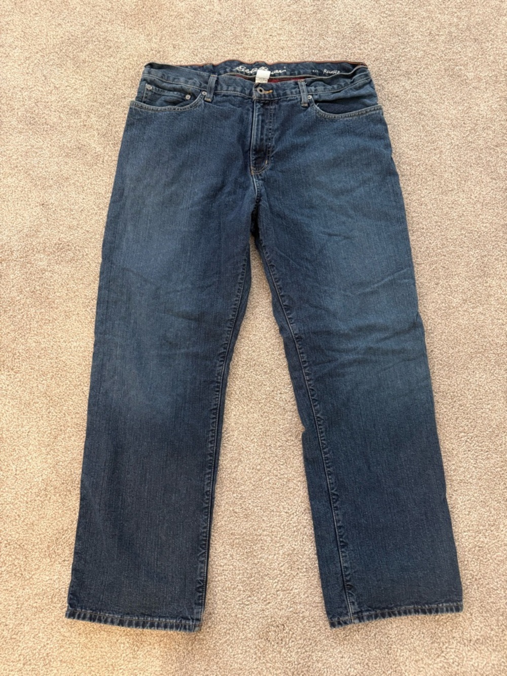 Eddie Bauer Men's Dark Blue Straight Jeans